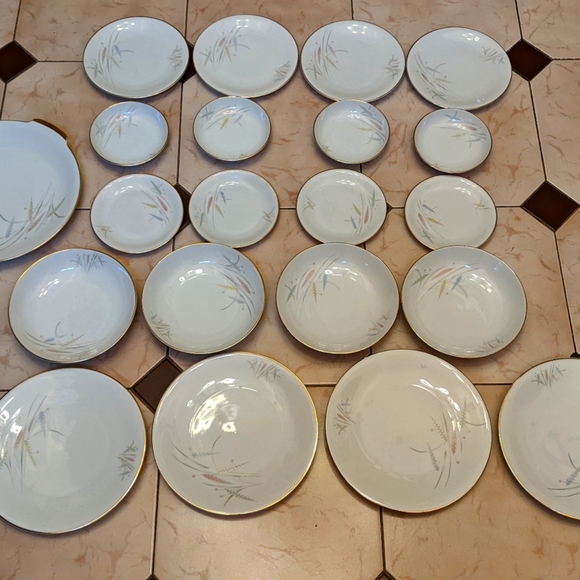 MCM Edelstein Bavaria/Germany pastel wheat dish set plus platter - Picture 6 of 8